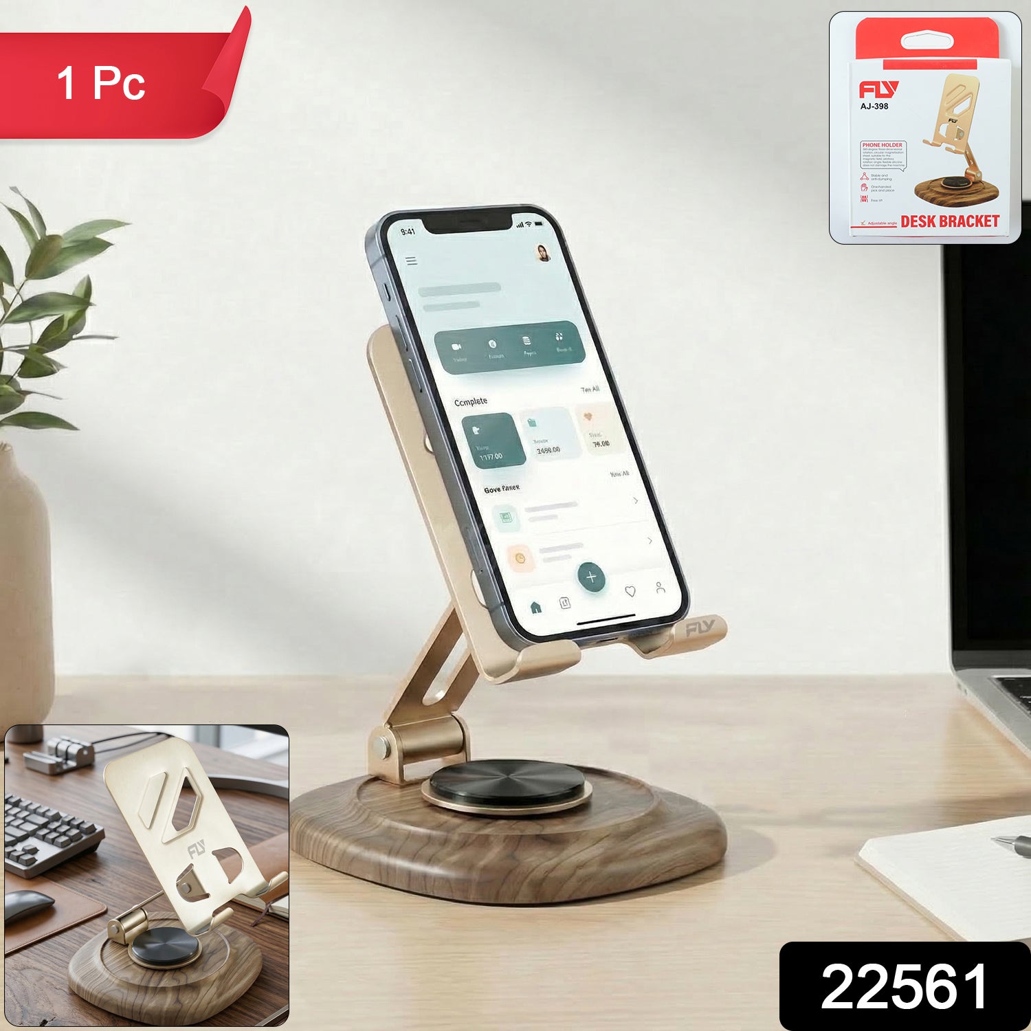 Adjustable Metal Desk Phone Stand With Plastic Base (1 Pc) – i m b store