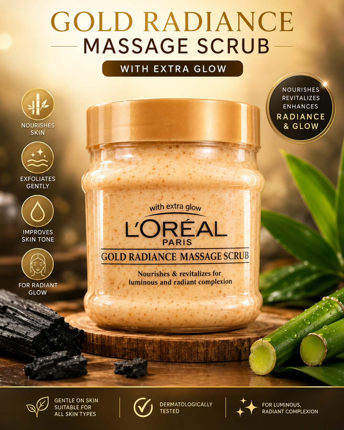 L'Oreal Paris Gold Radiance Massage Scrub - With Extra Glow 450g 5002