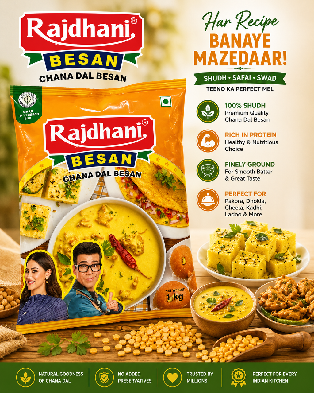 Rajdhani Chana Dal Besan 1kg Code 5001