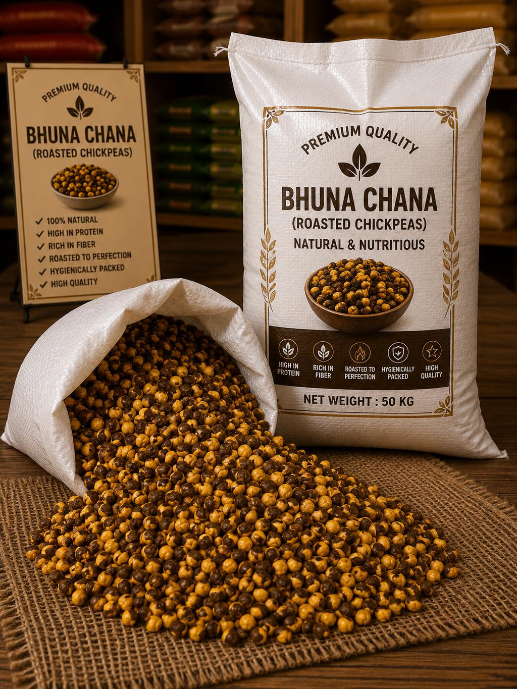 Bhuna Chana (Roasted Chickpeas) 500gm Code5001