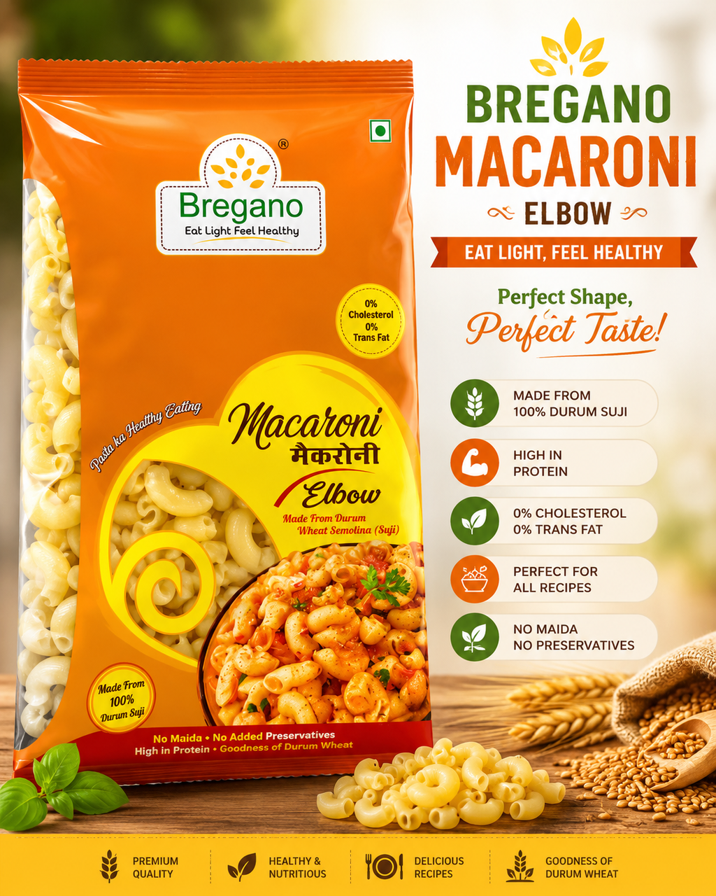 Bregano Elbow Macaroni 400g Code 5001