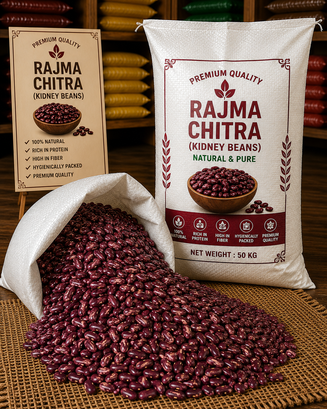 Rajma Chitra Kidney Beans 500gm - Premium Quality Natural & Pure