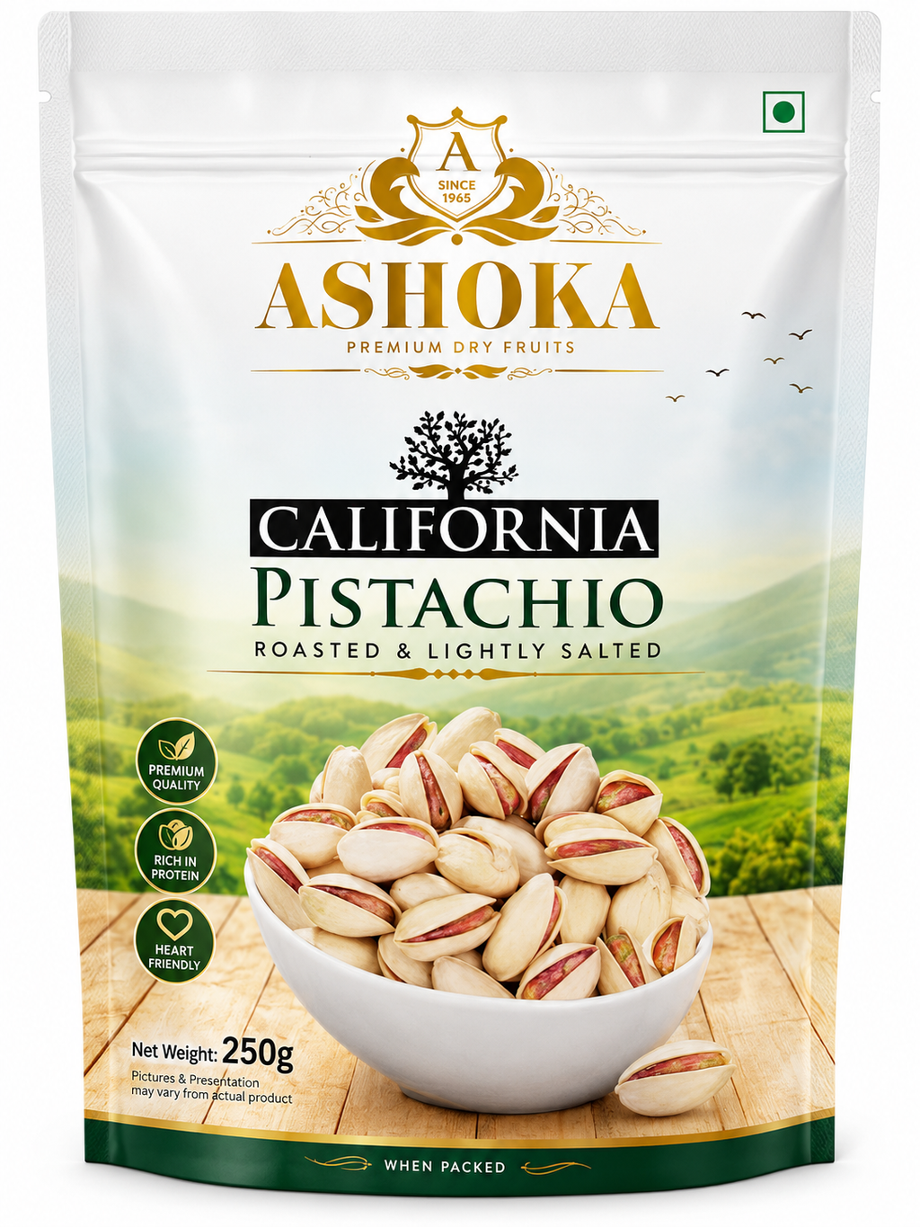 Ashoka California Pistachio Roasted Lightly Salted 250g