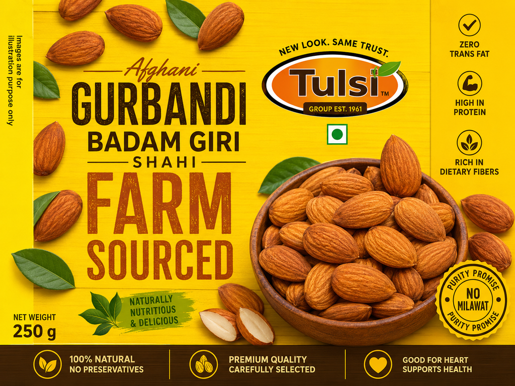 Tulsi Afghani Gurbandi Badam Giri Shahi Farm Sourced 250g Code5001