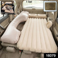 Portable Car Air Mattress Bed Set With Pump  Pillows Inflatable (Beige)