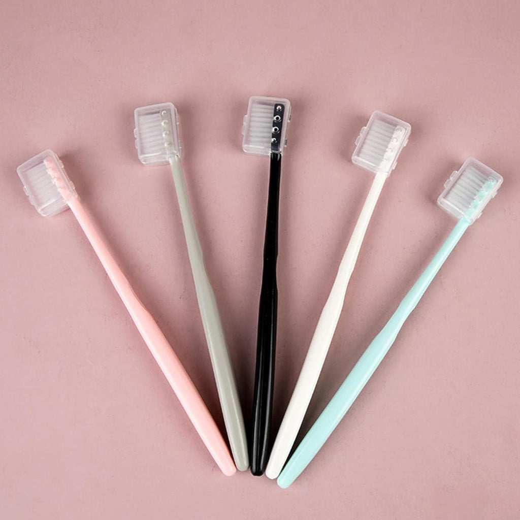 Kids Adults Ultra Soft-bristled Toothbrush With Cover (10 Pcs Set)