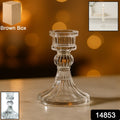 Elegant Crystal Glass Candle Holder Stand (1 Pc)