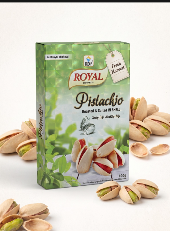 Royal Dry Fruits Pistachio Roasted & Salted In Shell 100g