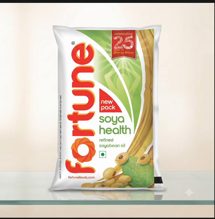 Fortune Soya Health Refined Soyabean Oil 1L front pack