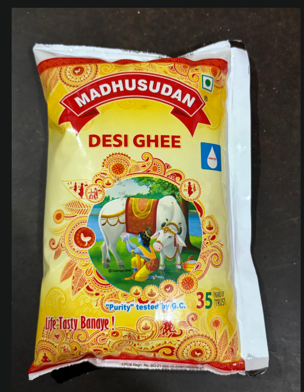 Madhusudan Desi Ghee actual pack photo