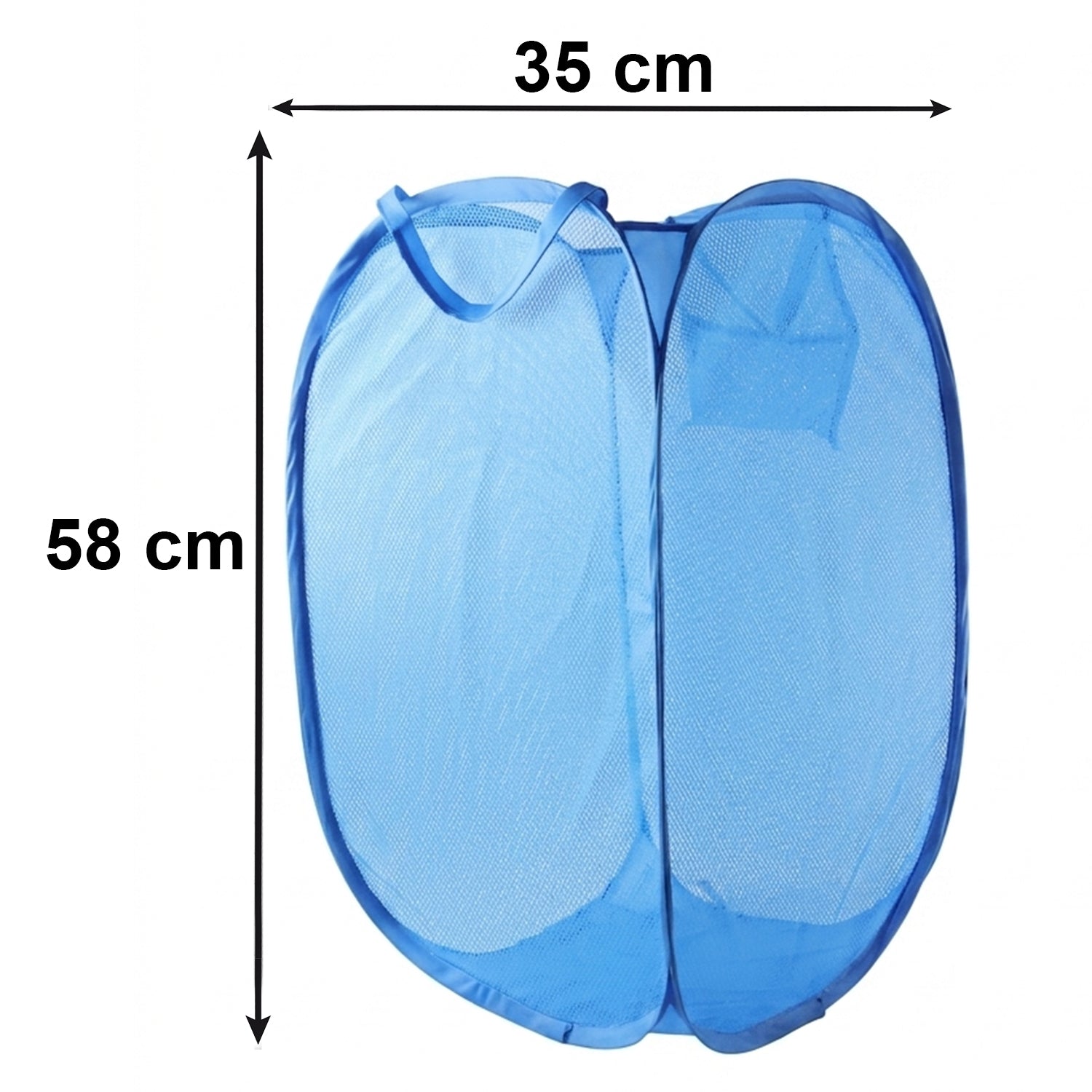 Foldable Mesh Laundry Basket With Handles Large Clothes Hamper (1 Pc36x36x58cm)