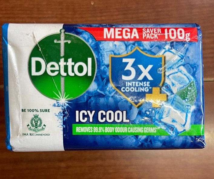 Dettol Icy Cool Soap - 3X Intense Cooling Mega Saver Pack 100g