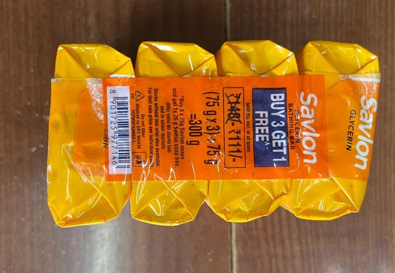 Savlon Soap - Infused with Glycerin for Soft & Moisturized Skin (Pack of 4)