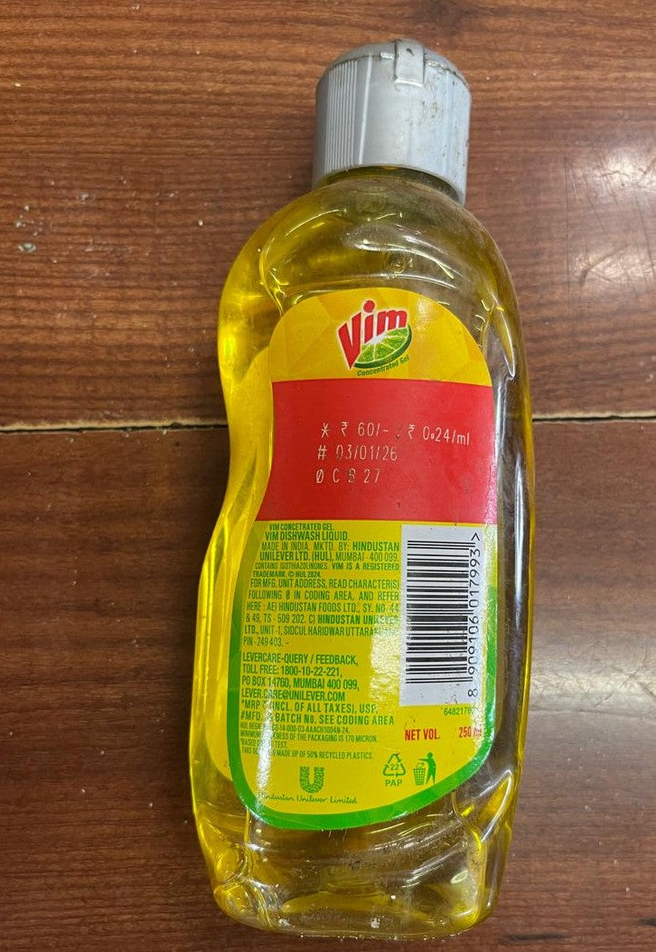Vim Dishwash Liquid - 100+ Odours & Grease Gone in 1 Wash