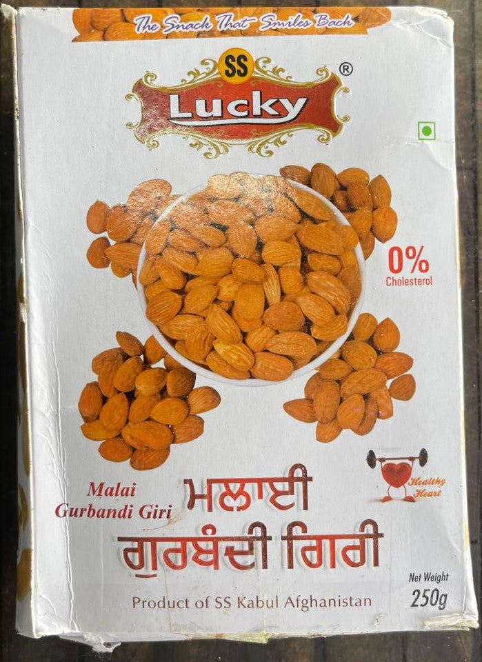Badam Giri SS Lucky Malai Gurbandi Giri Almonds 250g Code5001