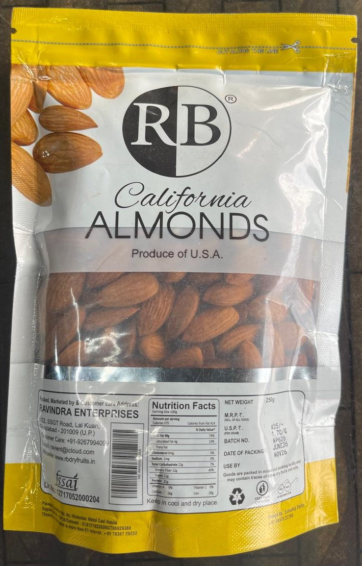 RB California Almonds Badam Giri 250g Code5001