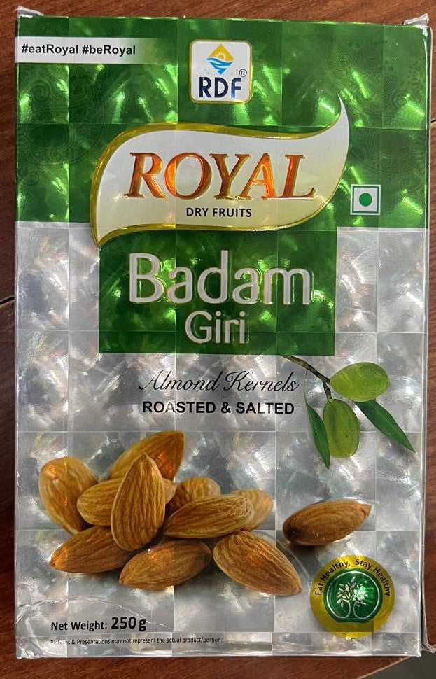 Royal Dry Fruits Badam Giri Almond Kernels Roasted Salted 250g
