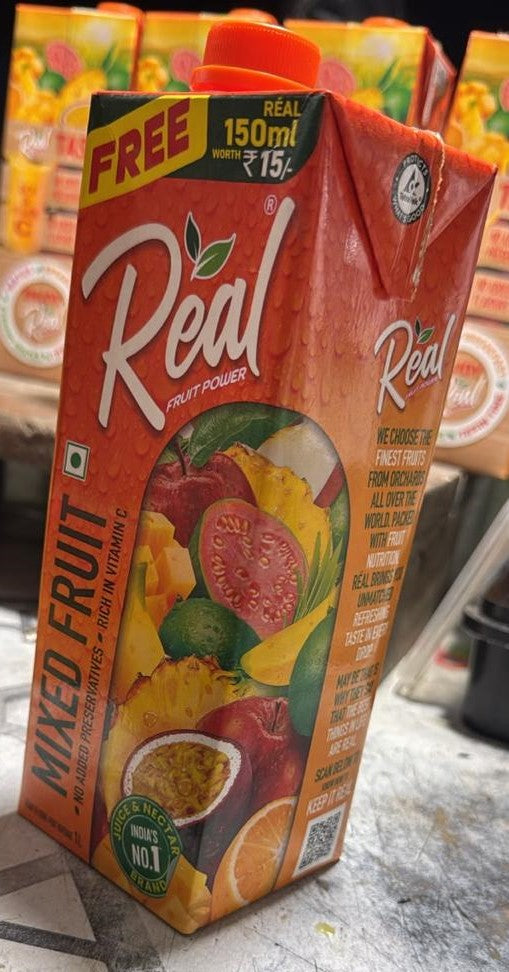 Real Mixed Fruit Juice 1Ltr - Front Pack