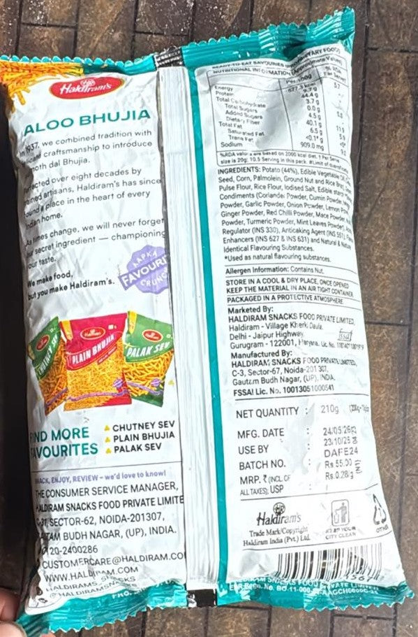 Haldiram's Aloo Bhujia - 210g (10g Extra) Code5001