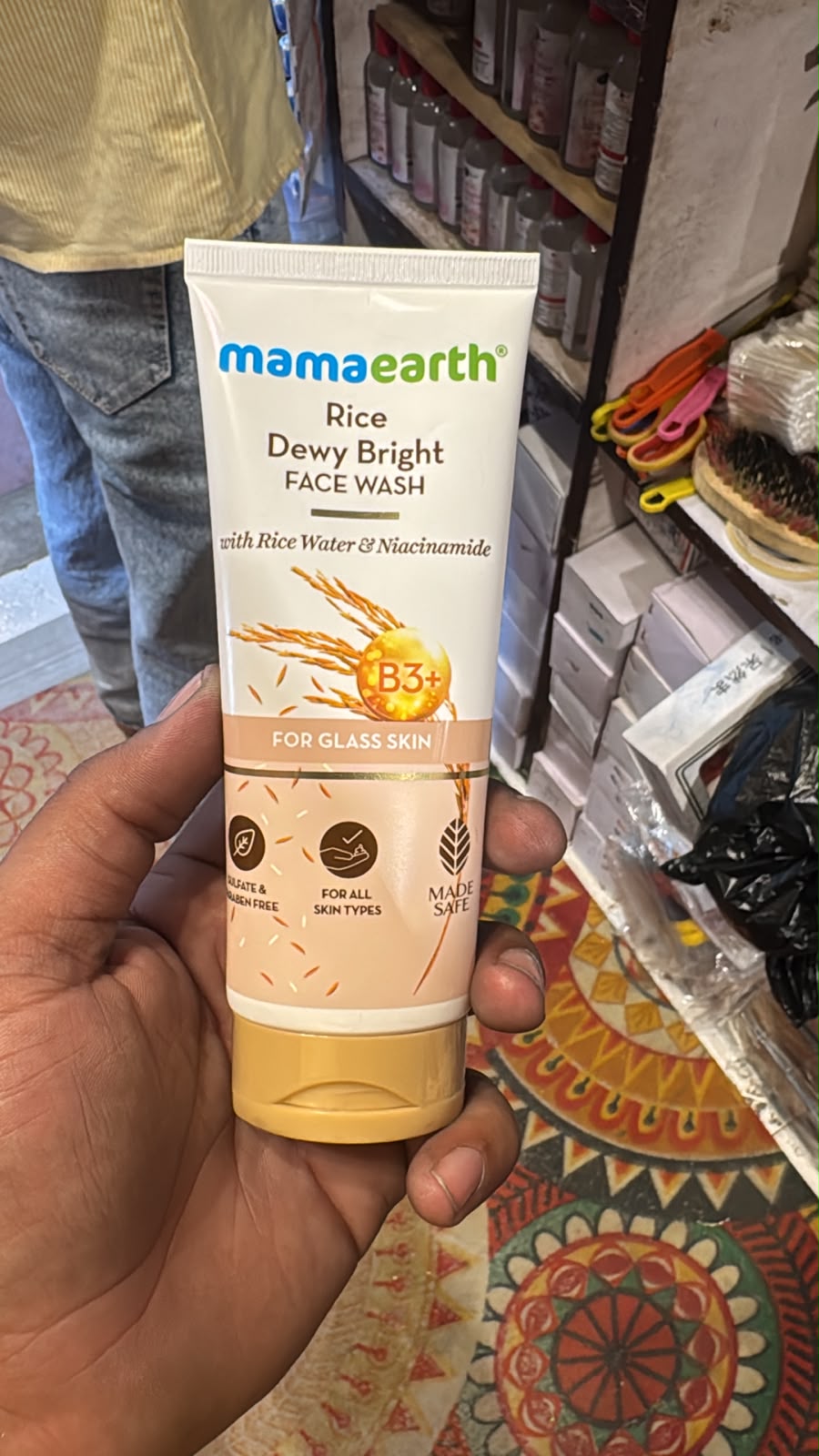 Mamaearth Rice Dewy Bright Face Wash 100 ml front