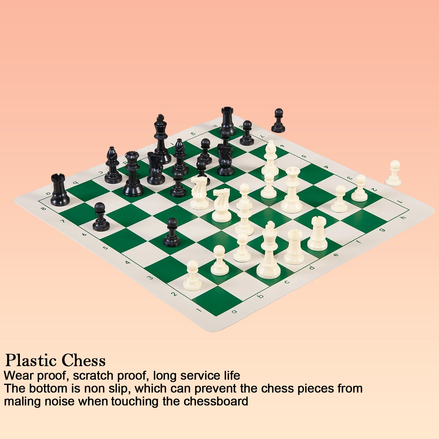 Big Premium Portable Chess Set Plastic Chess Pieces (1 Set)