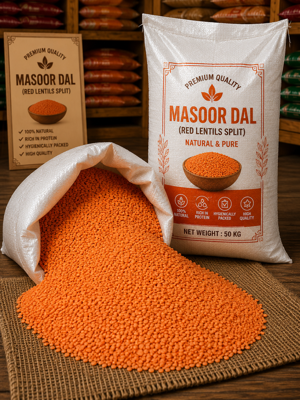 Masoor Dal Red Lentils Split 500gm - Premium Quality Natural & Pure