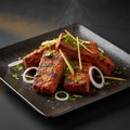 Smoky grilled Masala Chaap with coriander, onion and ginger
