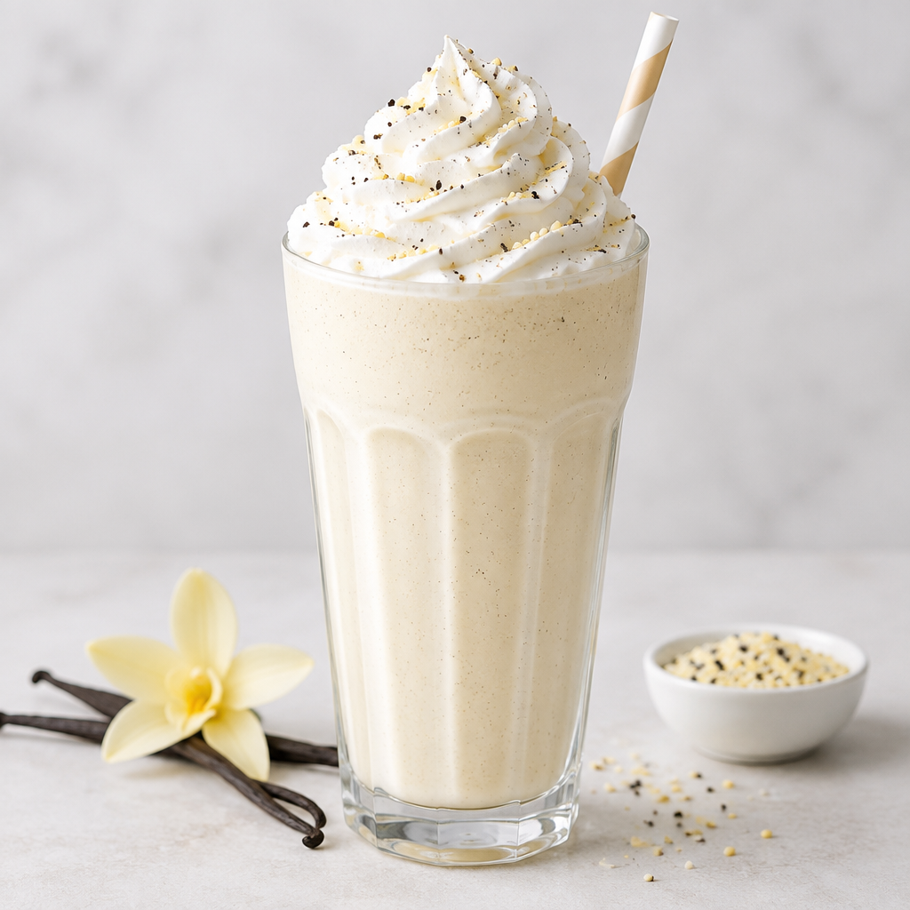 Smooth chilled vanilla milkshake