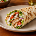 Chicken shawarma wrap on a plate