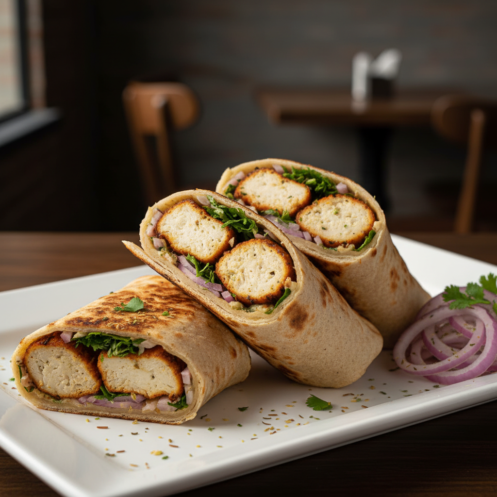 Afgani Chaap Roll with creamy chaap filling