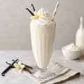 Creamy vanilla shake with whipped cream
