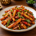 Crispy Chilli Potato with spicy sauce