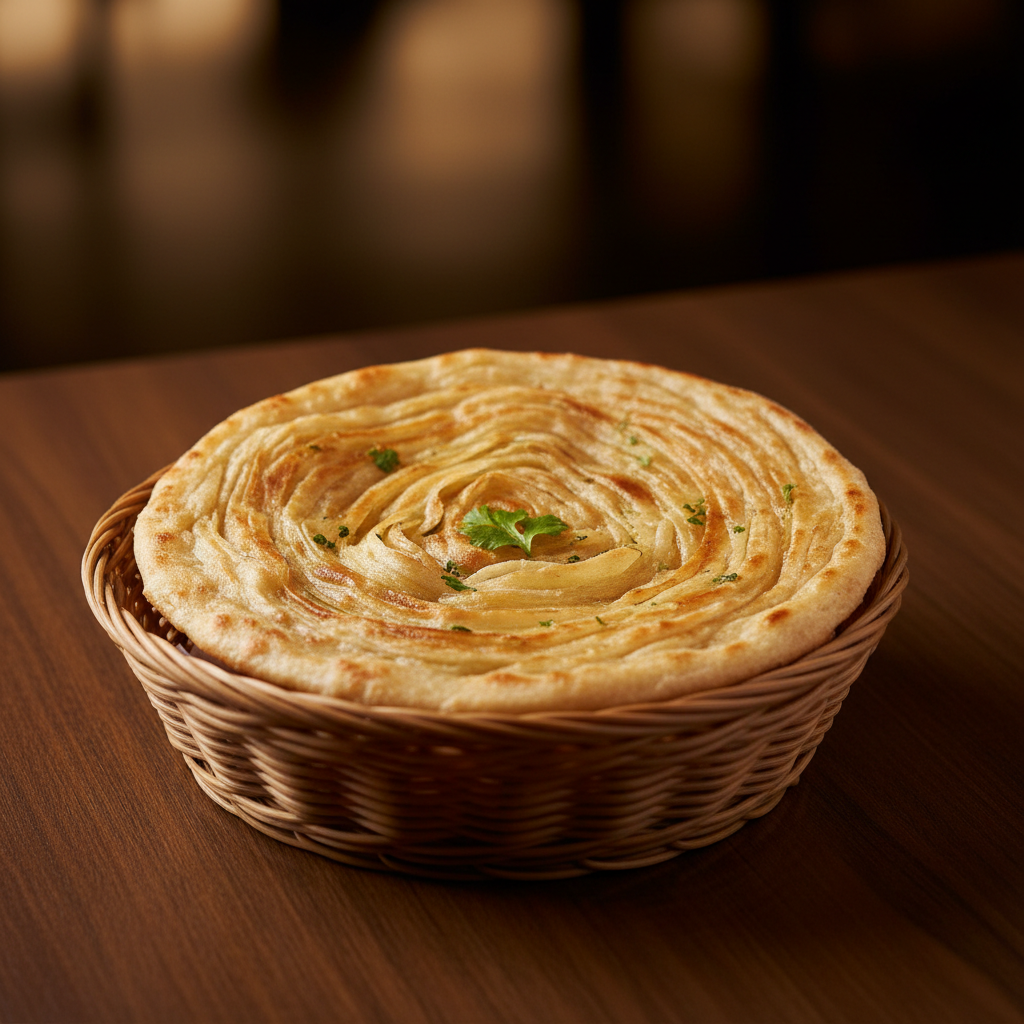 Laccha Paratha served in a basket