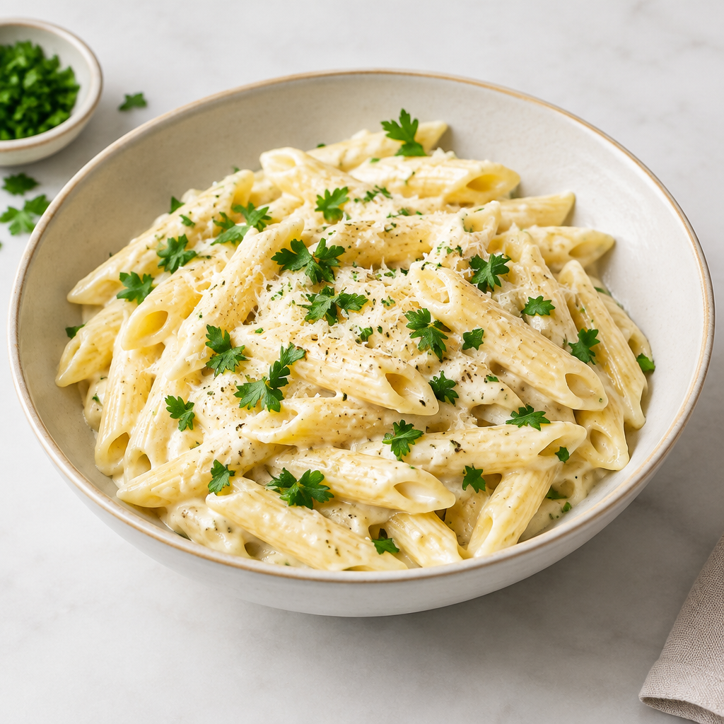 Alfredo-style white pasta