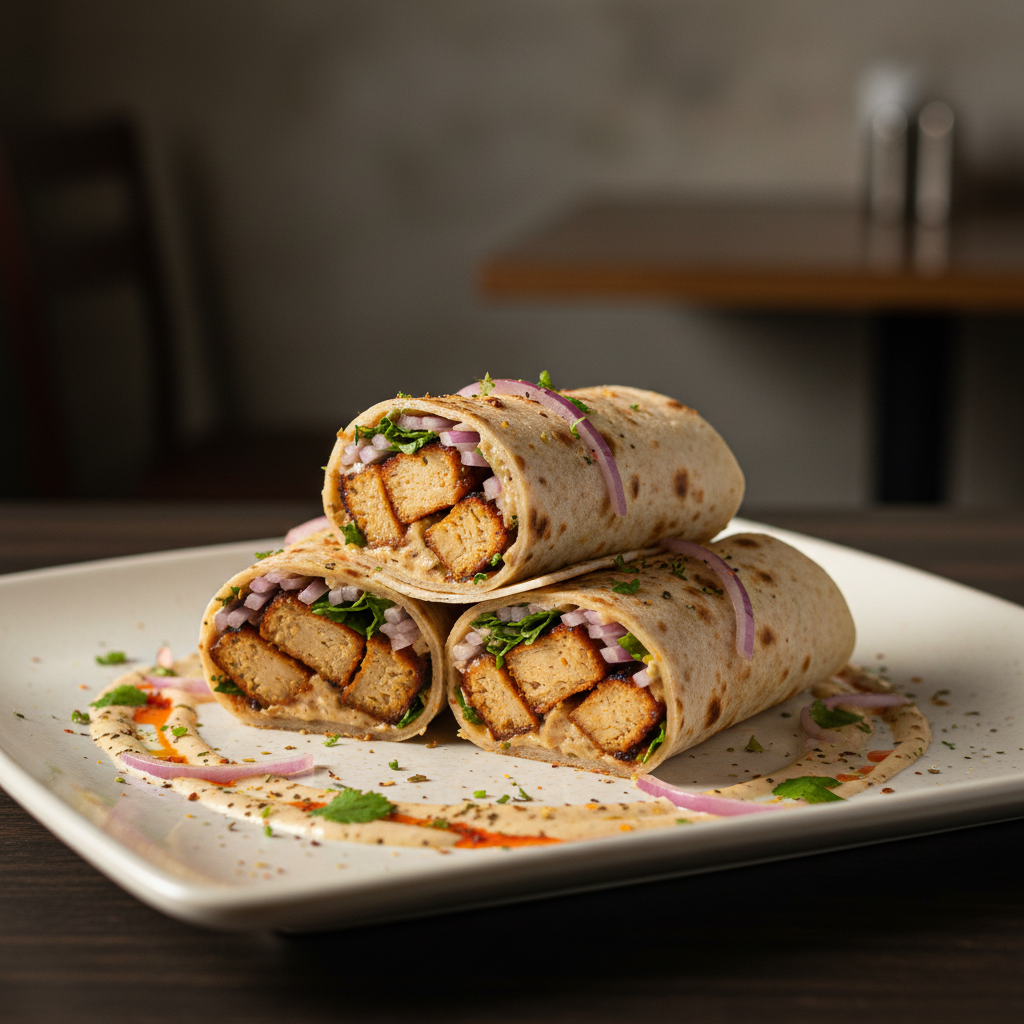 Malai Chaap Roll with creamy chaap filling