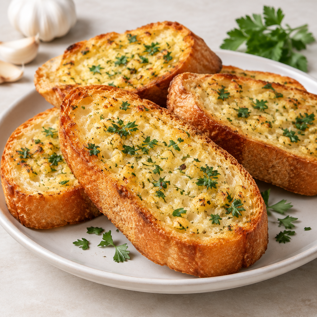 Garlic butter bread served warm