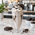 Oreo cookie shake with whipped cream