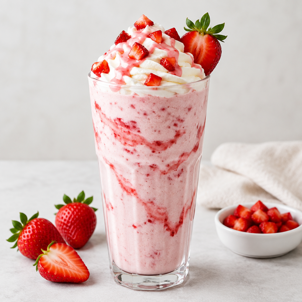 Creamy strawberry milkshake