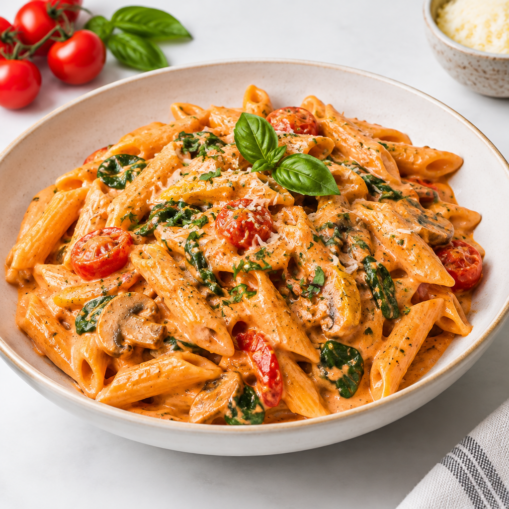 Creamy pink sauce pasta