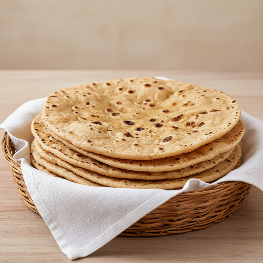 Freshly cooked plain roti
