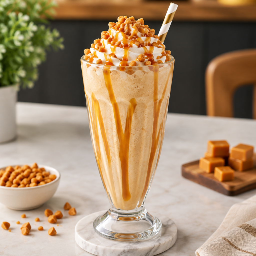 Golden butterscotch shake with caramel