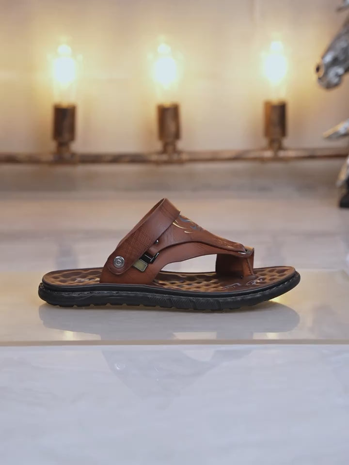 Men's Casual Synthetic Leather Sandal tan